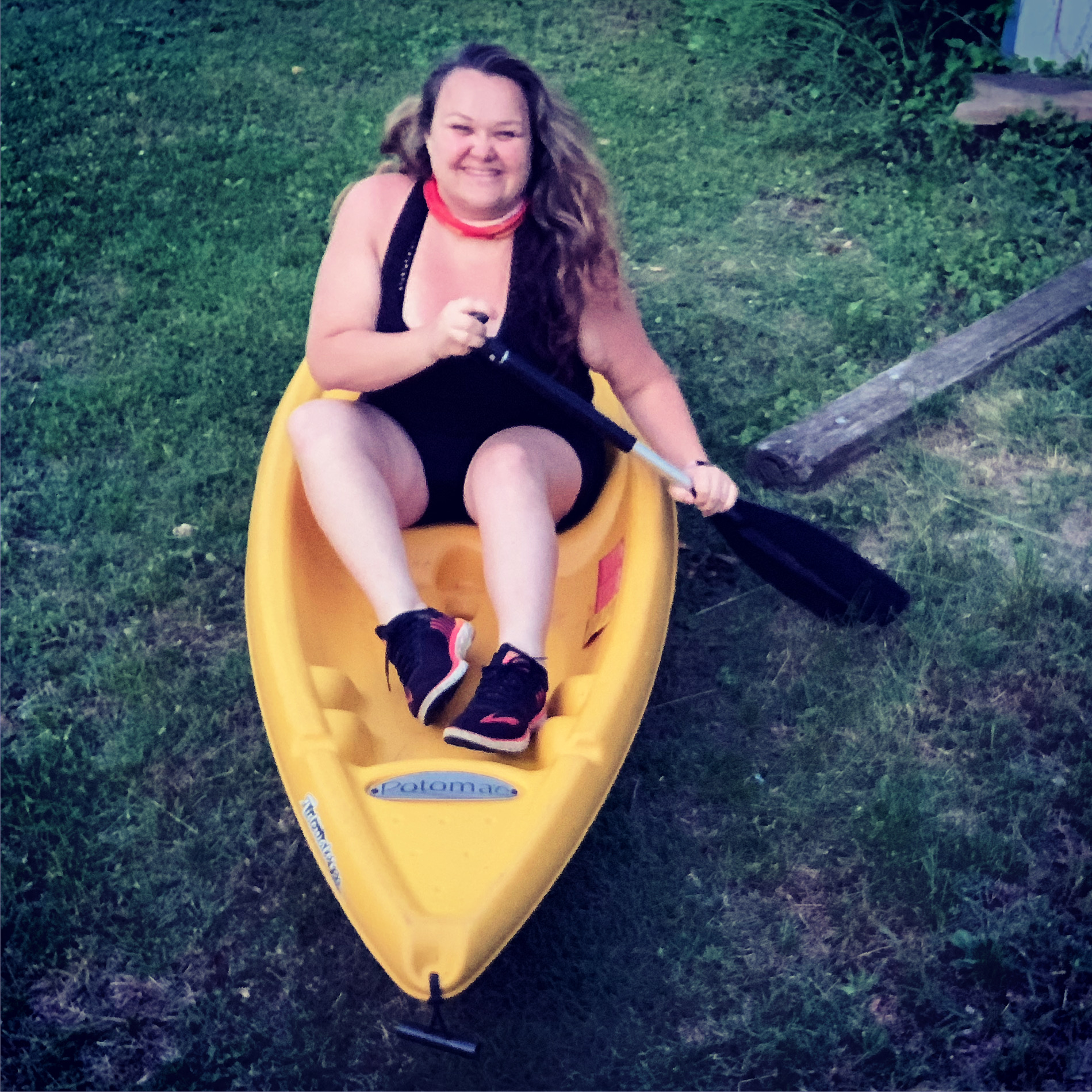 Johanna Johnston kayaking on the Meduxnekeag River in Southern Aroostook County, Maine
